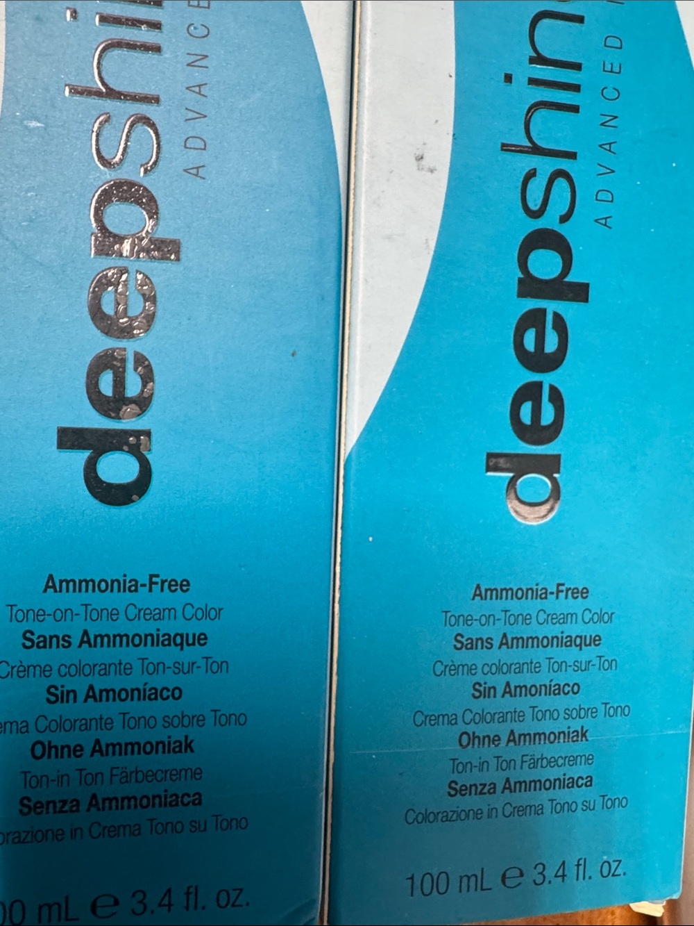 Deepshine Hair Color Boxes - Blue/Turquoise Packaging